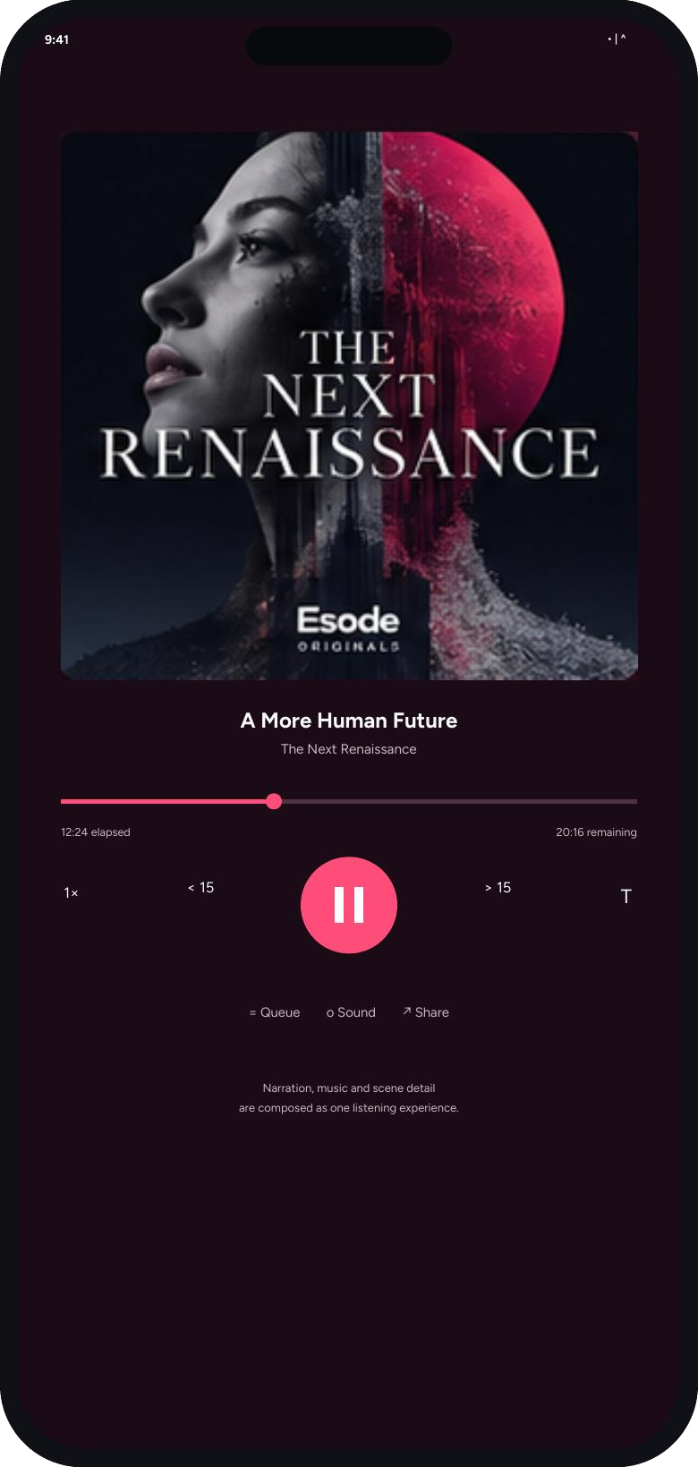 Esode app: Press play
